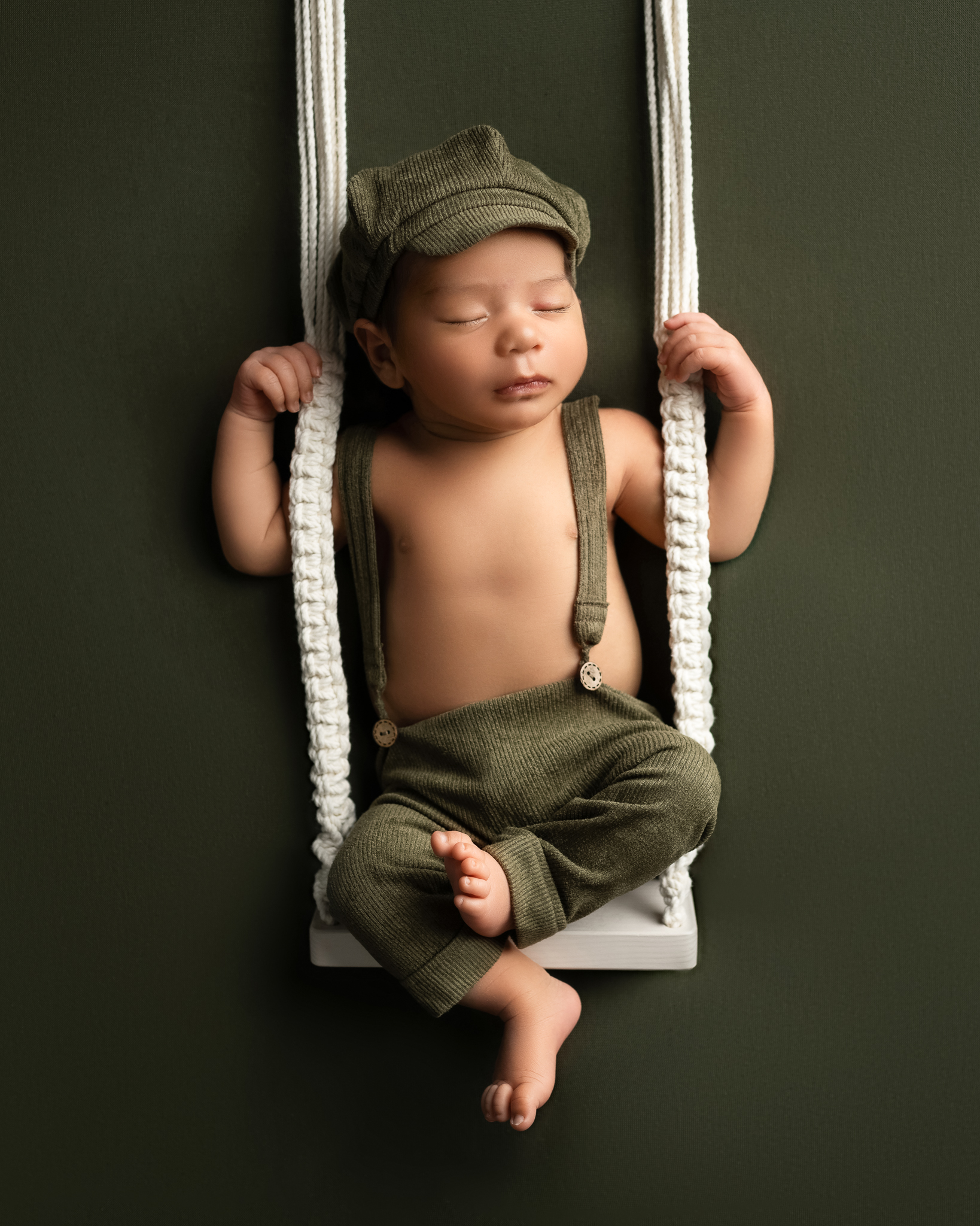 newborn boy green outfit austin newborn photos